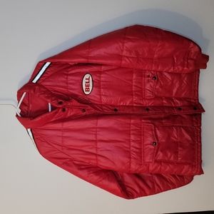 Bell Motorcycle puffer jacket size XL-2XL Vintage Red Jacket with Racing Stripes